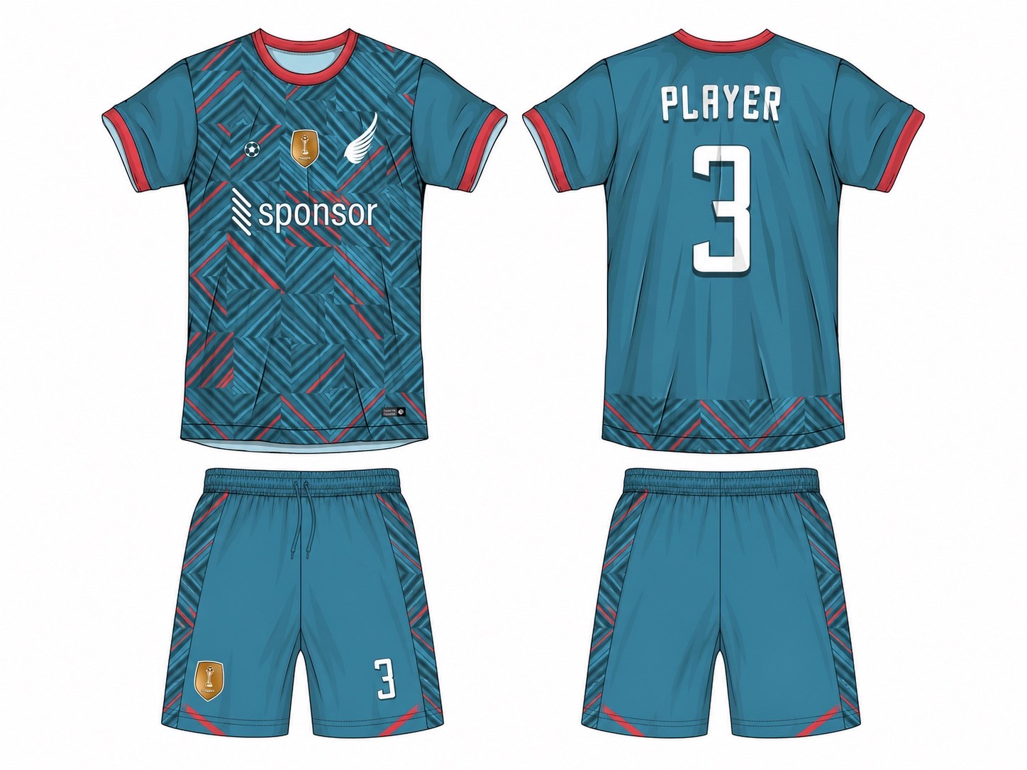 足球球衣设计 1 style 002 football jersey and shorts set