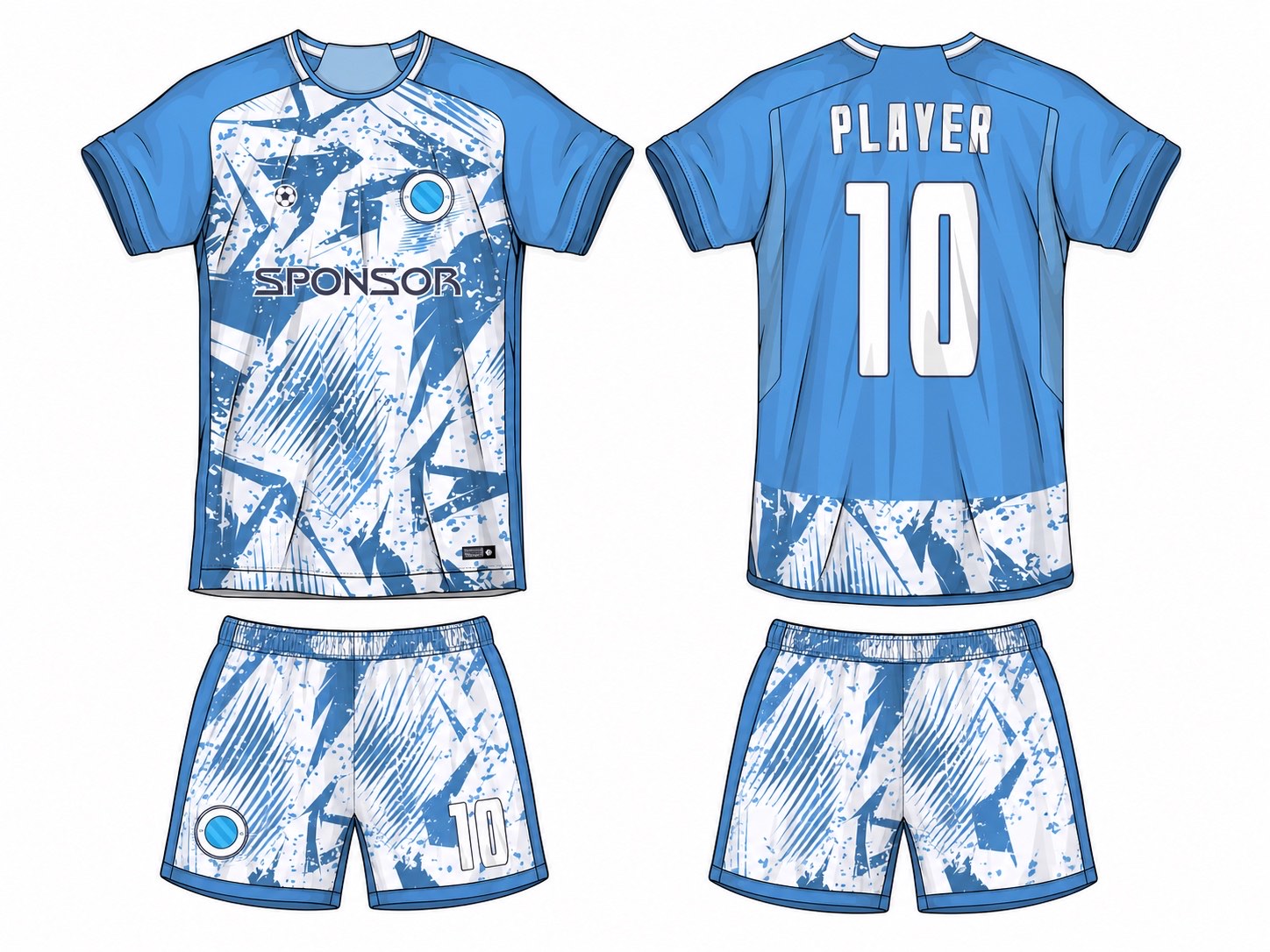 足球球衣设计 1 style 032 football jersey and shorts set