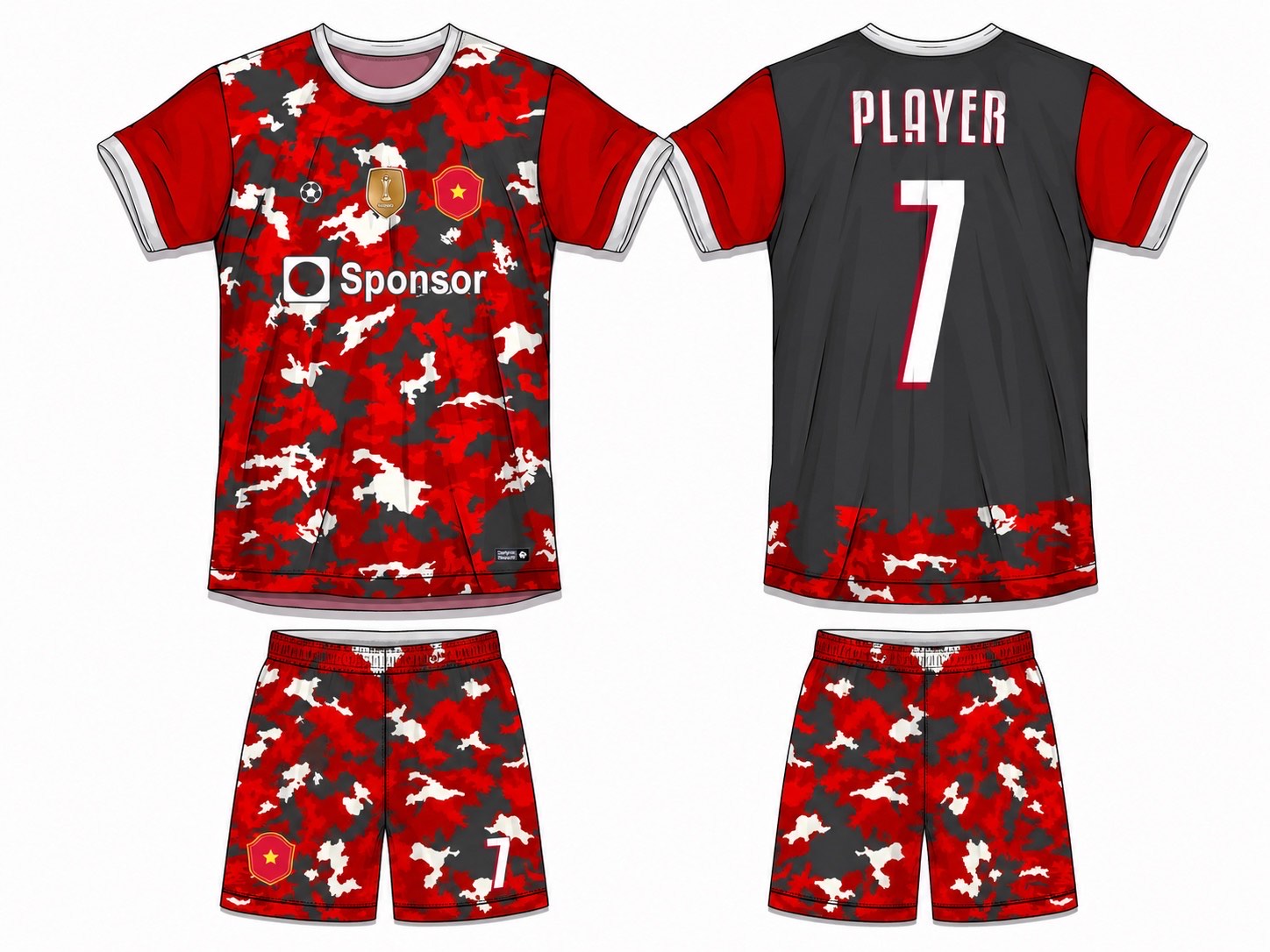 足球球衣设计 1 style 034 football jersey and shorts set