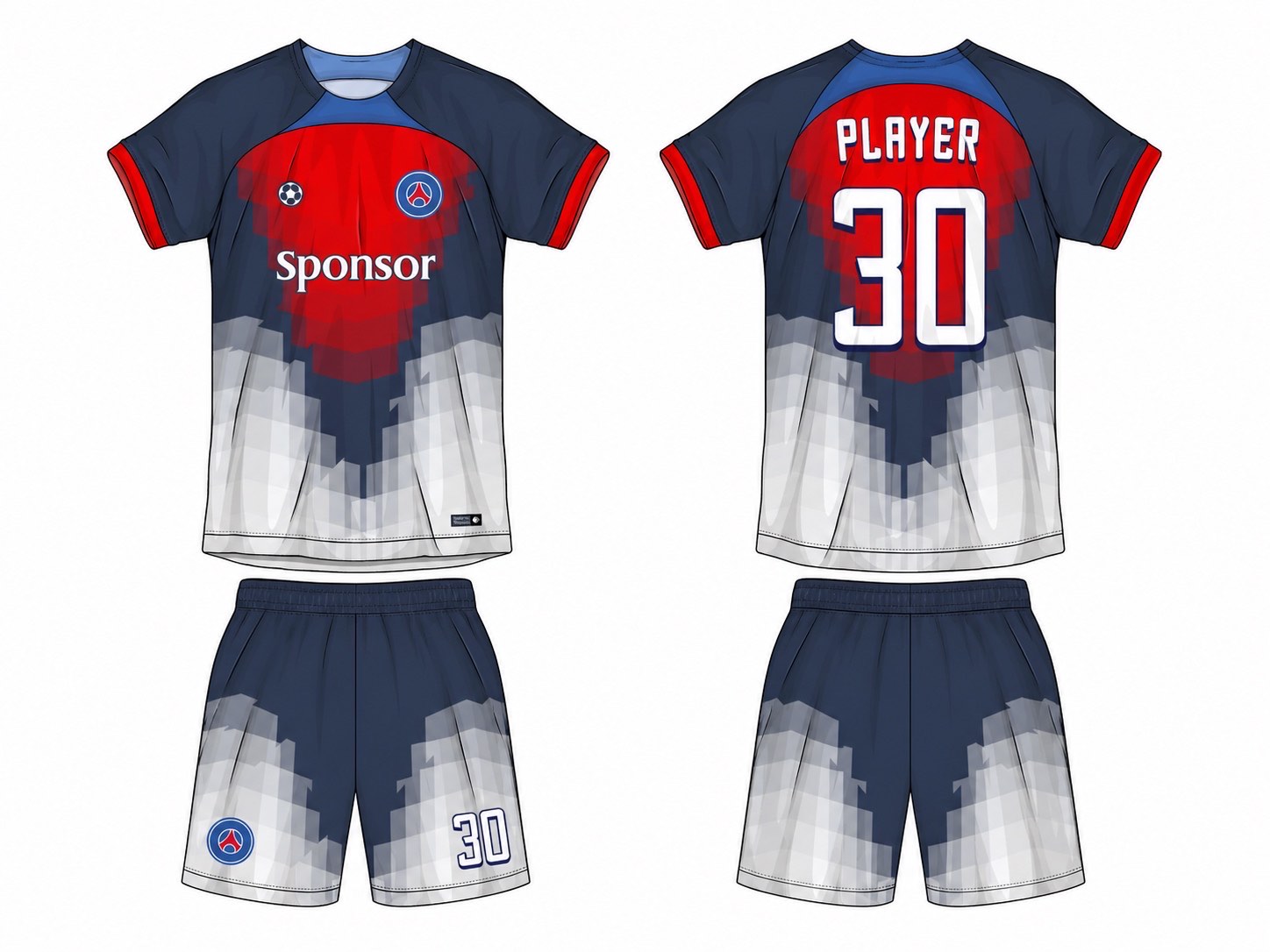 足球球衣设计 1 style 035 football jersey and shorts set