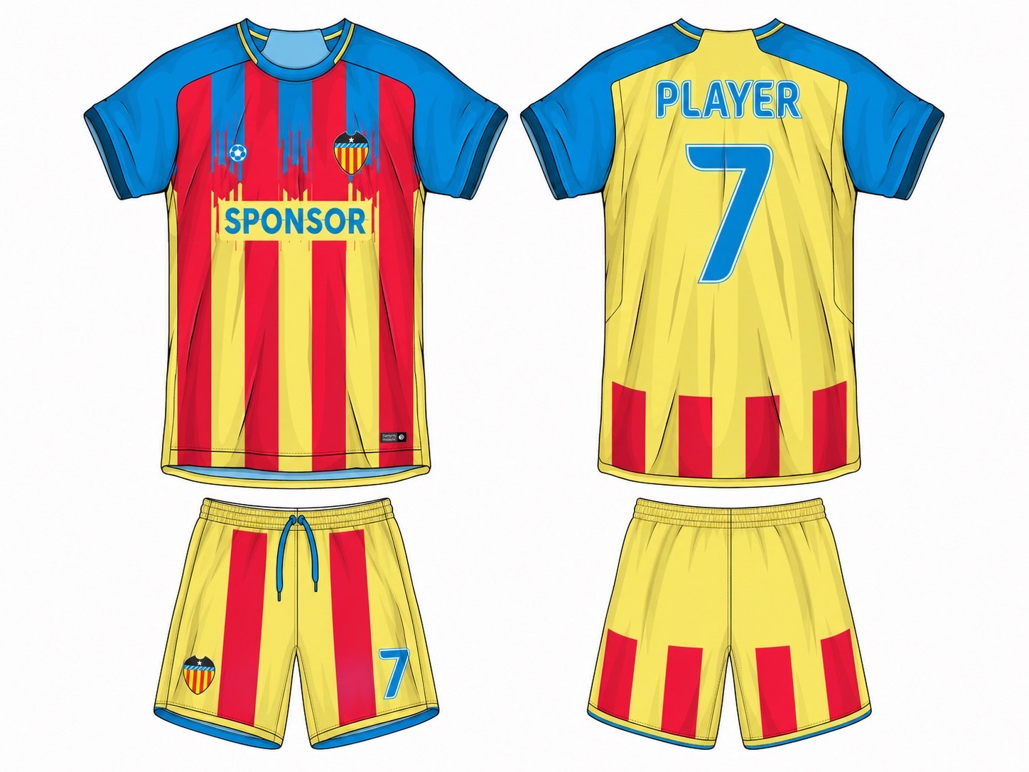 足球球衣设计 1 style 036 football jersey and shorts set