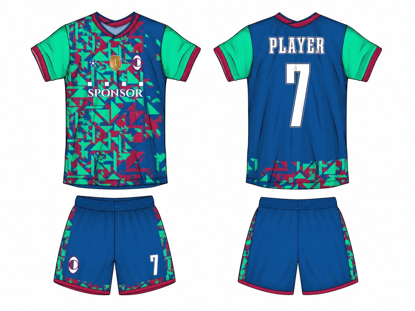 足球球衣设计 1 style 051 football jersey and shorts set