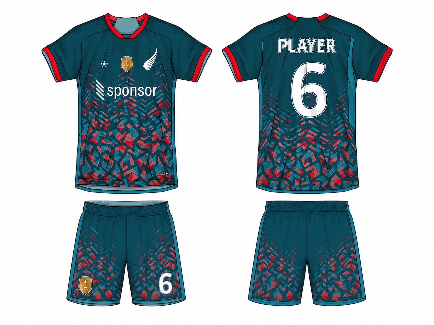 足球球衣设计 1 style 061 football jersey and shorts set