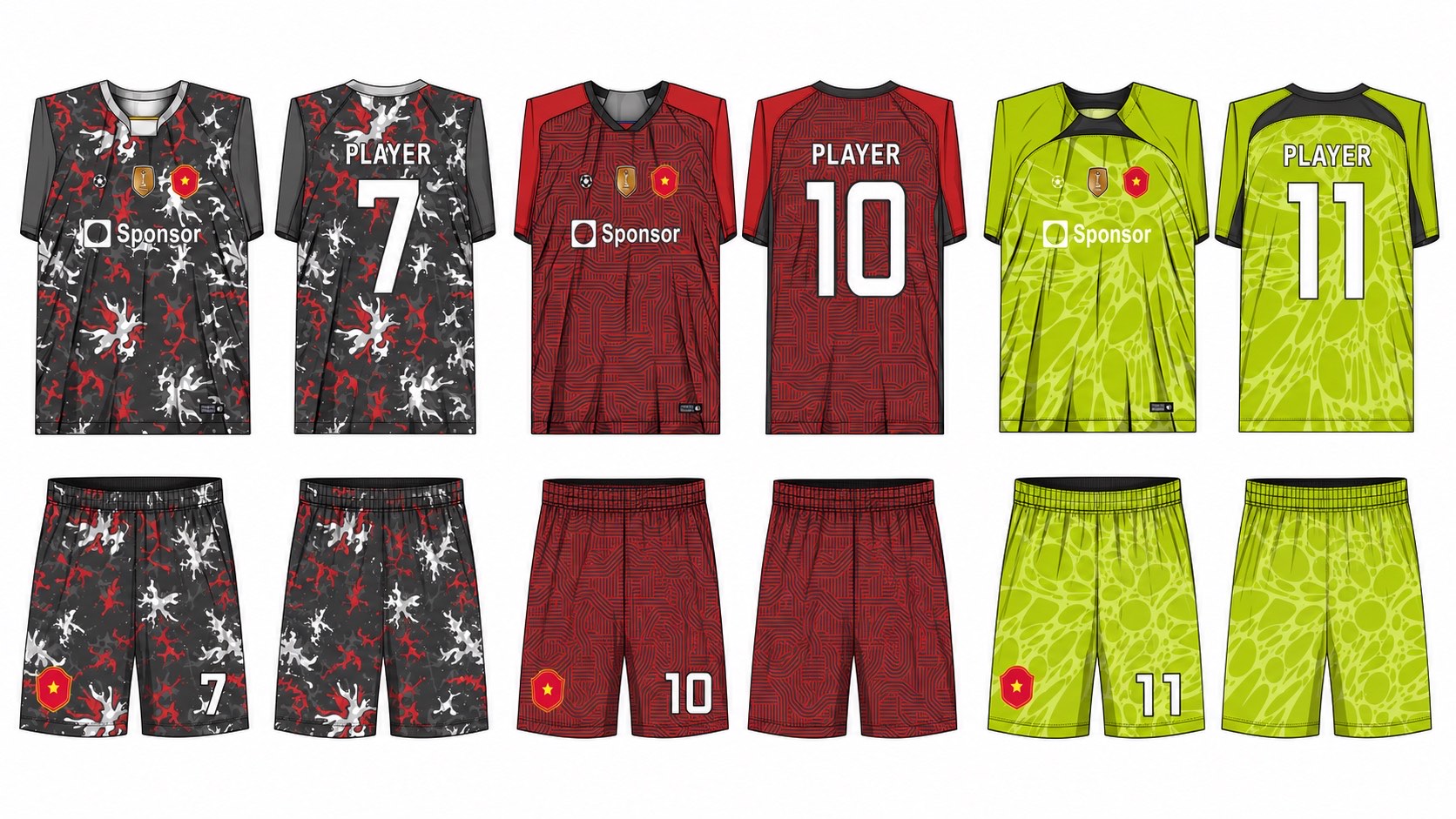 足球球衣设计 2 style 015 football jersey and shorts set