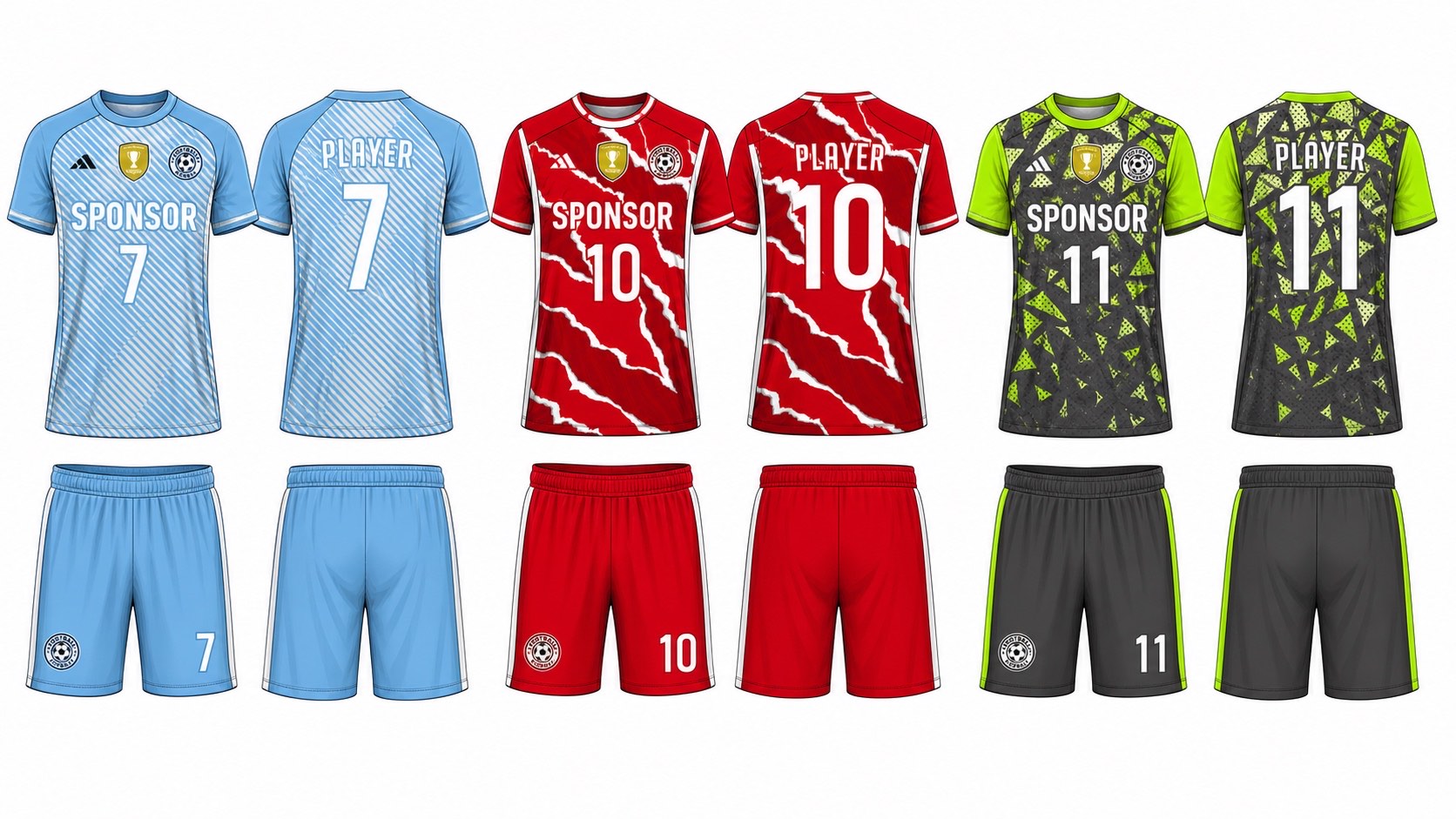 足球球衣设计 2 style 074 football jersey and shorts set