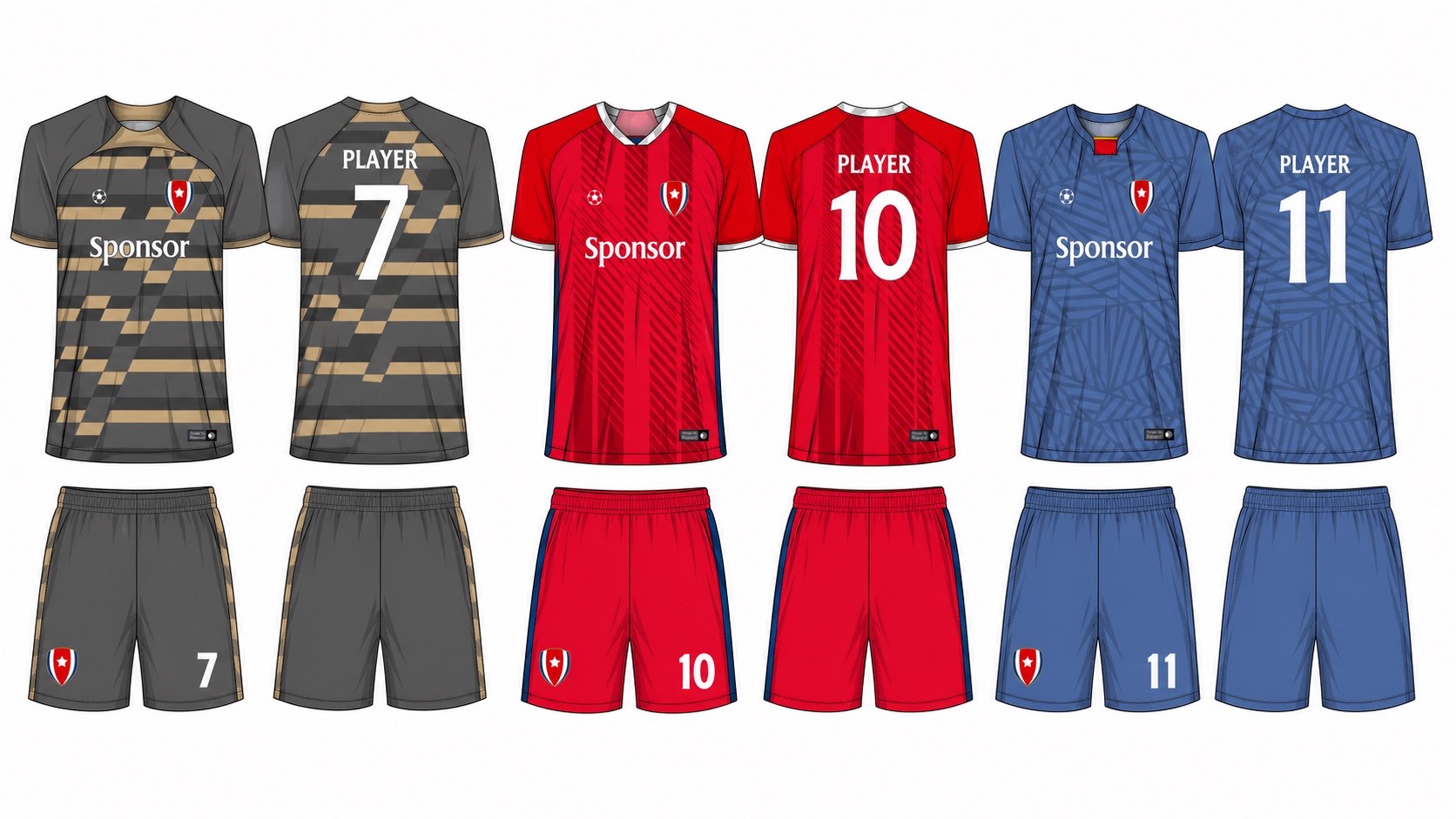 足球球衣设计 2 style 076 football jersey and shorts set