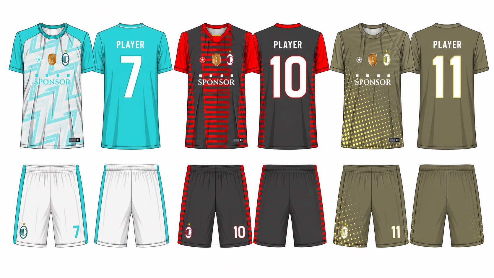 足球球衣设计 2 style 077 football jersey and shorts set