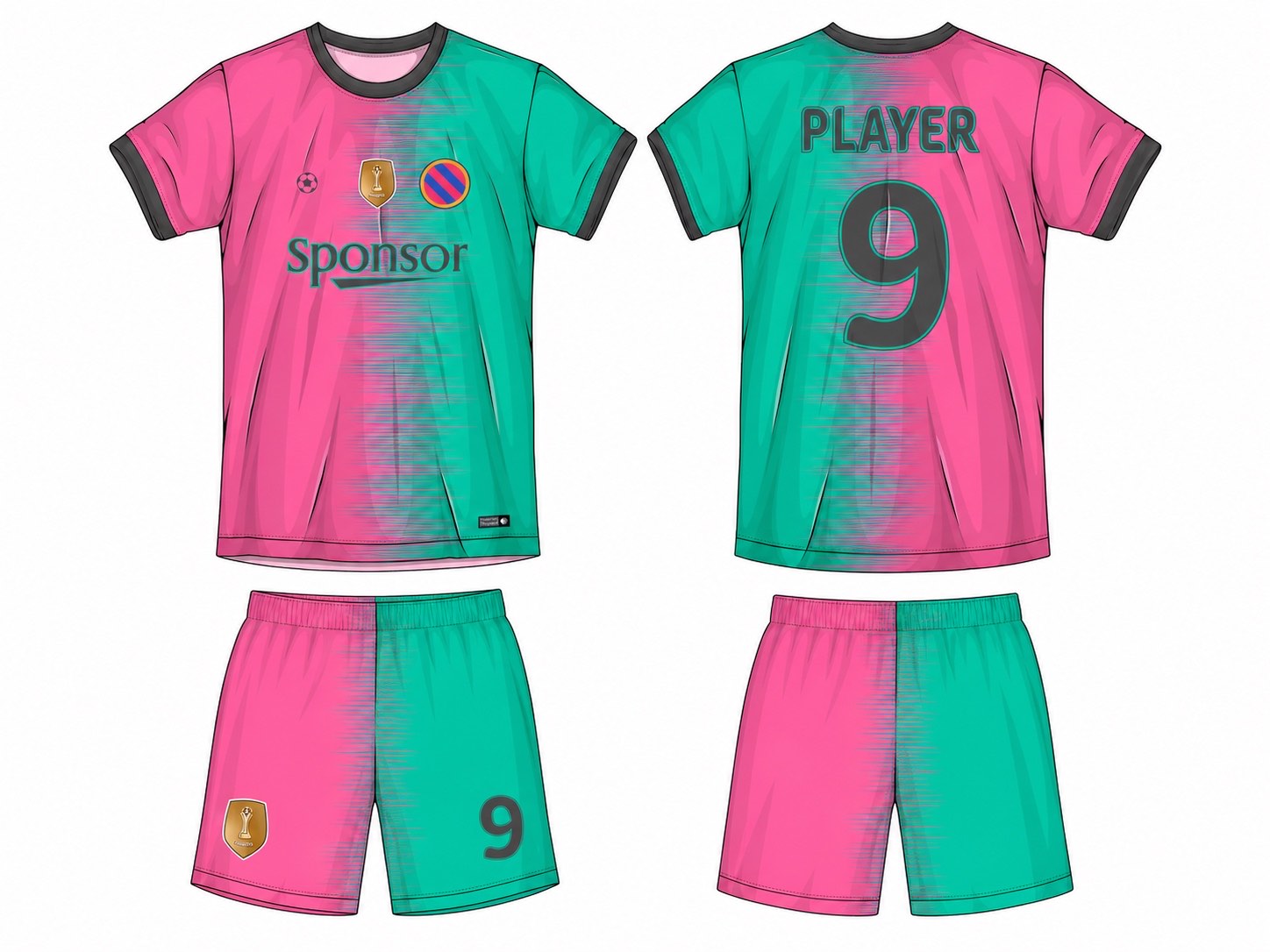 足球球衣设计 3 style 004 football jersey and shorts set