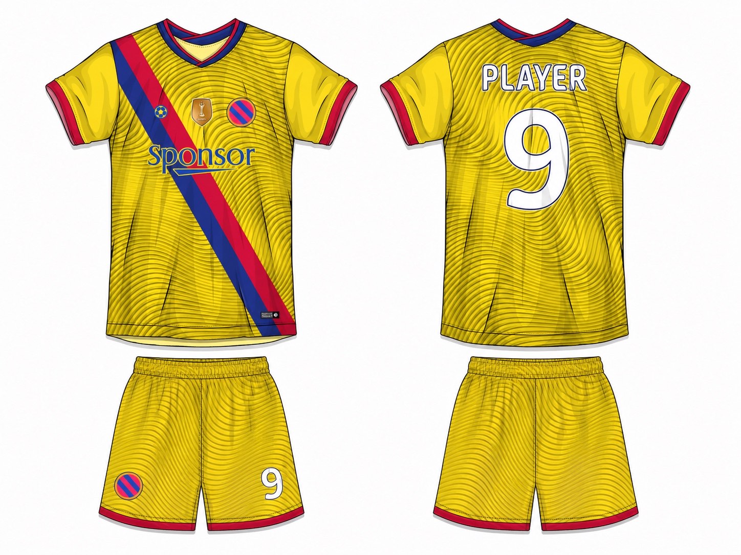 足球球衣设计 3 style 005 football jersey and shorts set