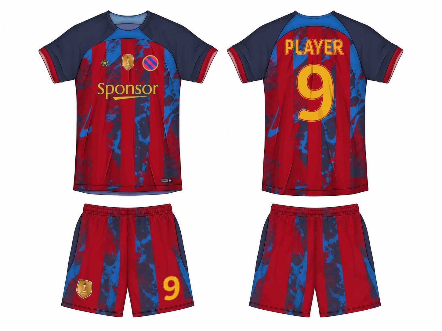 足球球衣设计 3 style 006 football jersey and shorts set