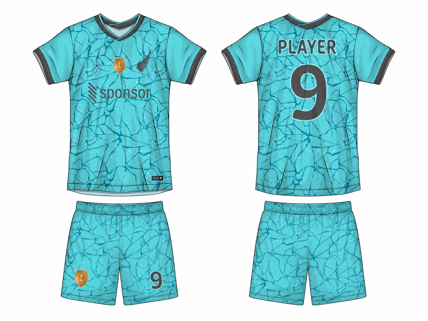 足球球衣设计 3 style 008 football jersey and shorts set