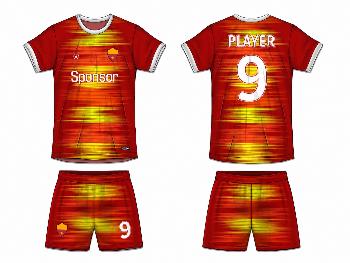 足球球衣设计 3 style 009 football jersey and shorts set