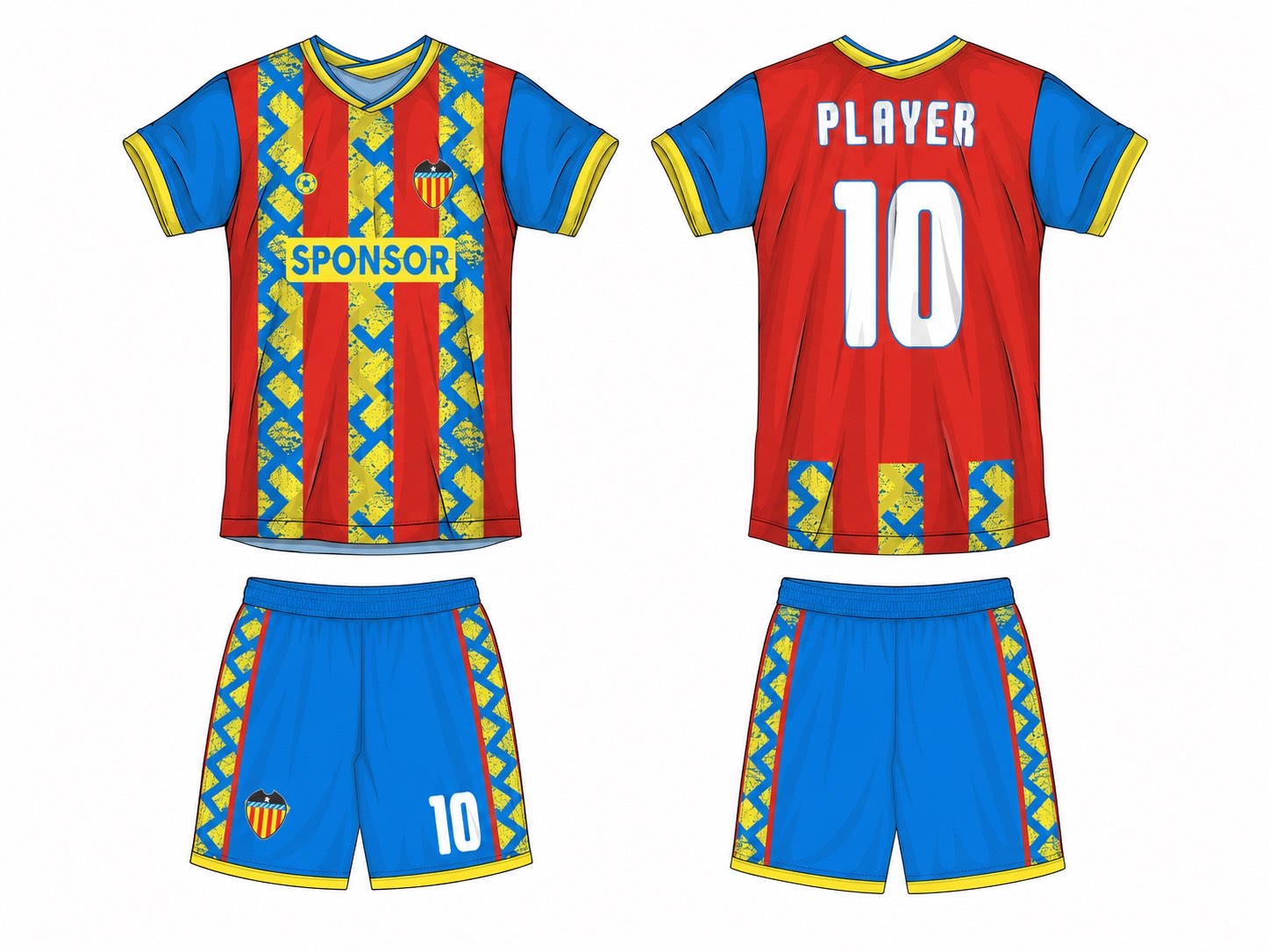 足球球衣设计 3 style 017 football jersey and shorts set