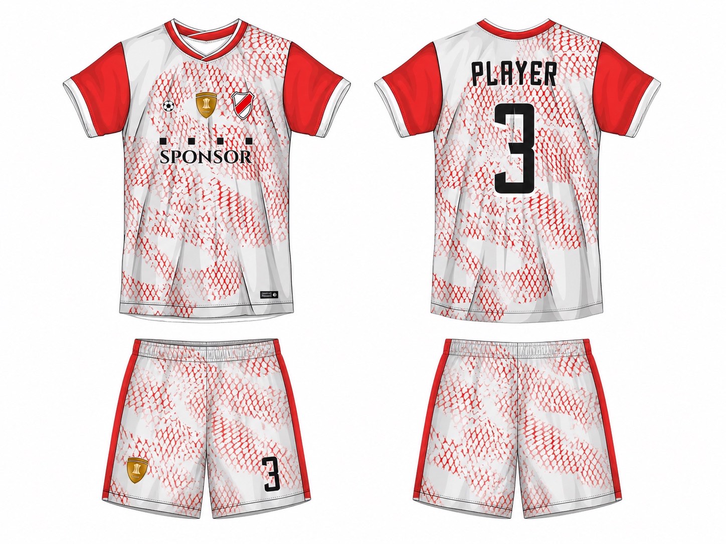 足球球衣设计 3 style 025 football jersey and shorts set