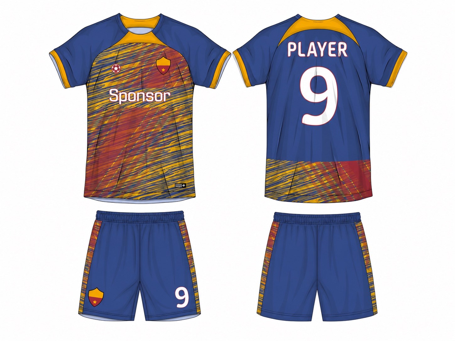 足球球衣设计 3 style 029 football jersey and shorts set
