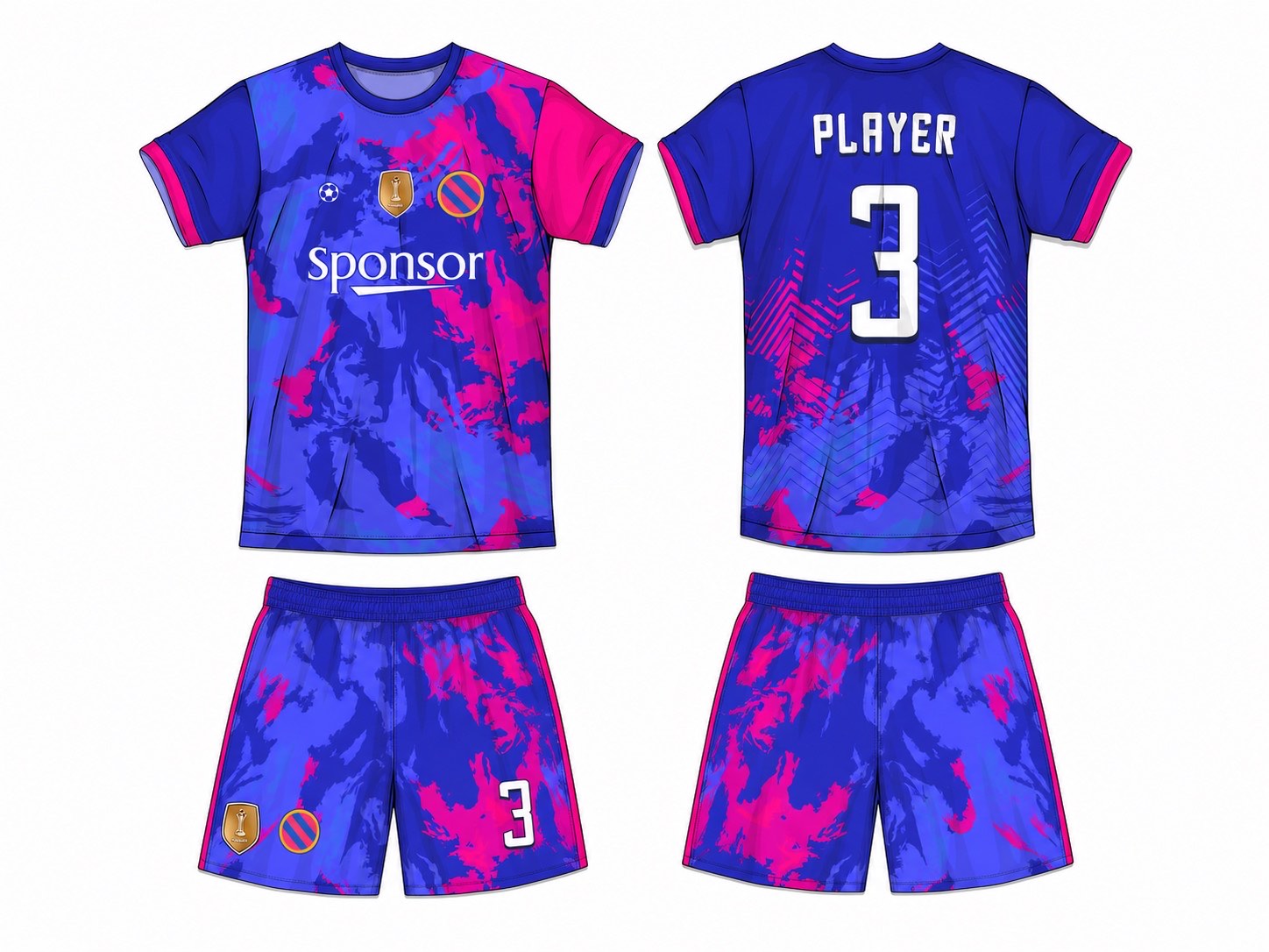 足球球衣设计 3 style 030 football jersey and shorts set