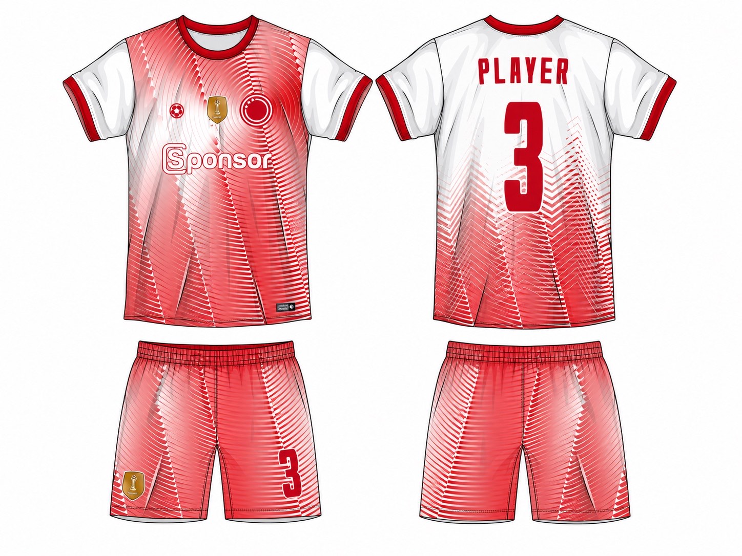 足球球衣设计 3 style 035 football jersey and shorts set