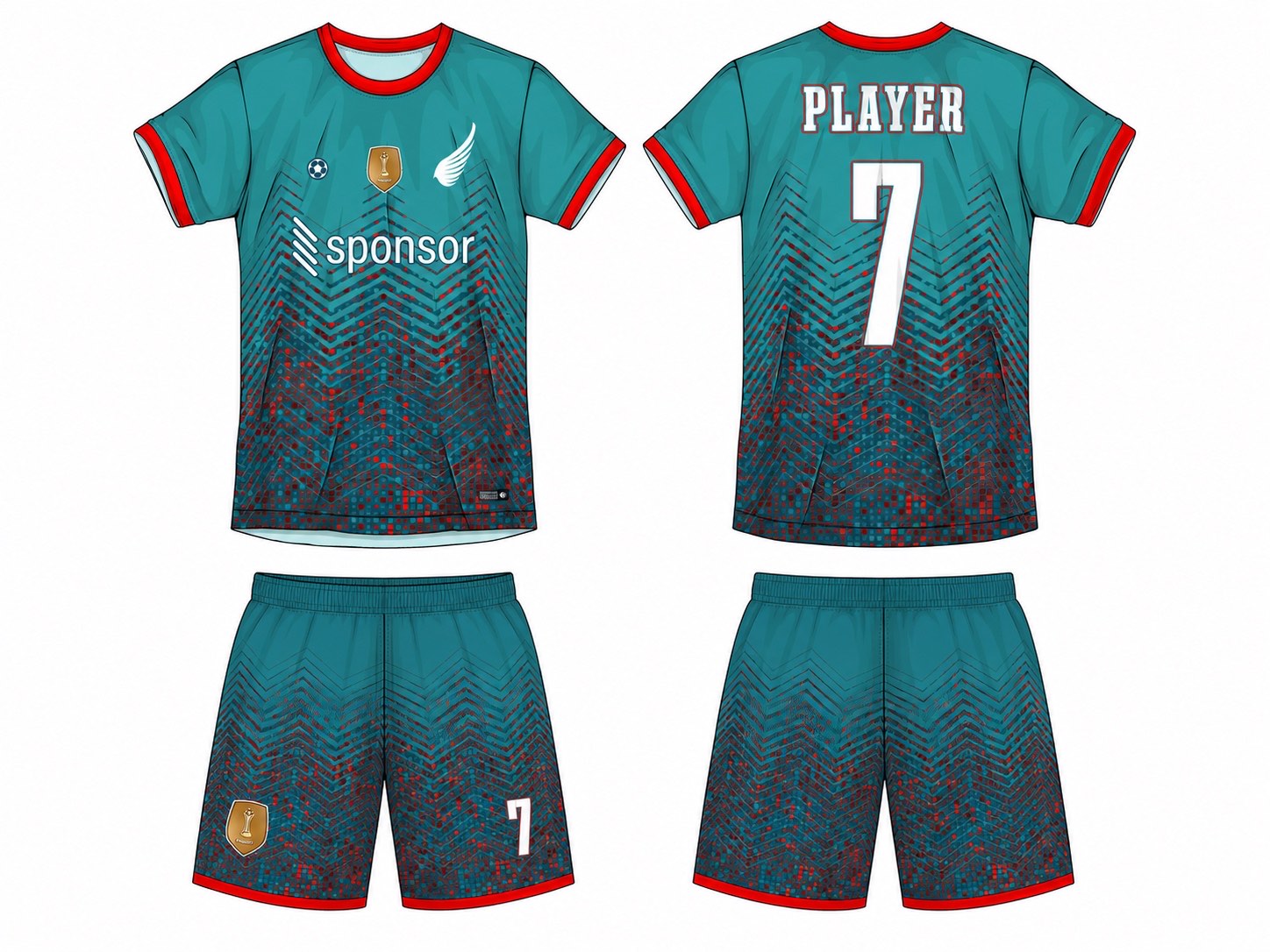 足球球衣设计 3 style 036 football jersey and shorts set