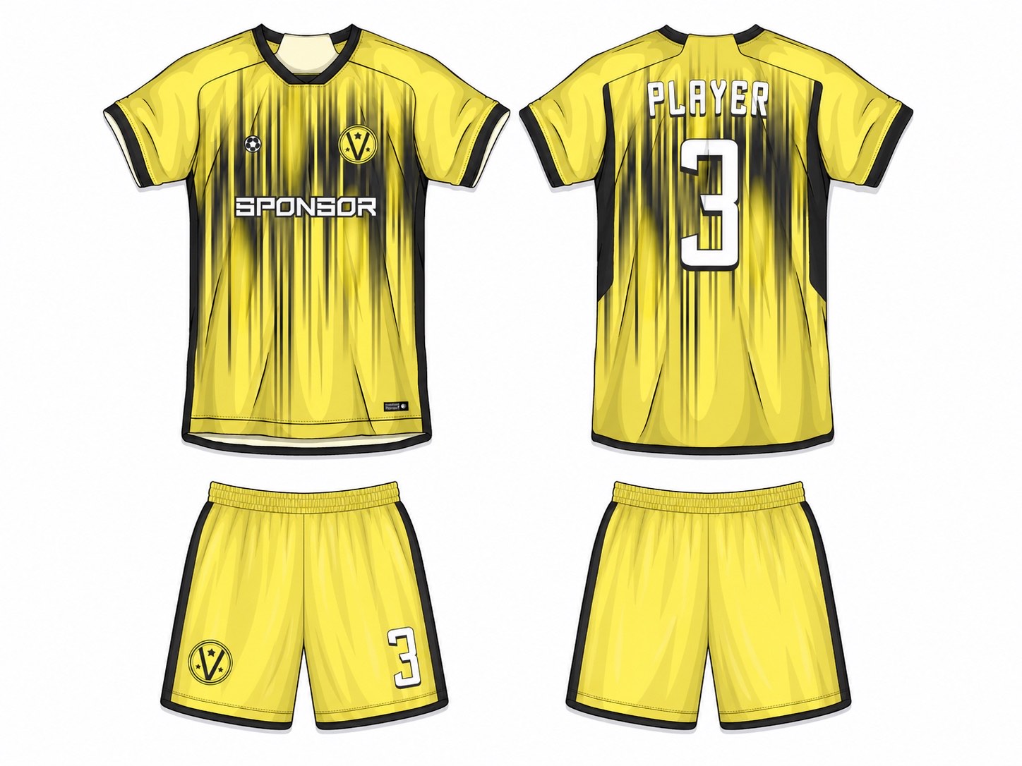 足球球衣设计 3 style 037 football jersey and shorts set