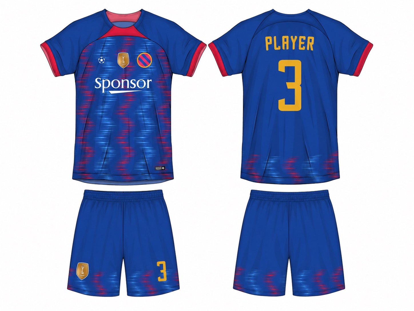 足球球衣设计 3 style 038 football jersey and shorts set
