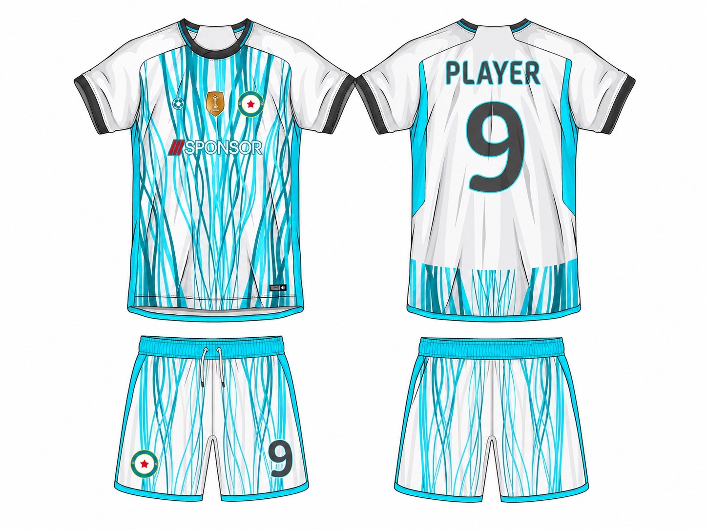 足球球衣设计 3 style 039 football jersey and shorts set