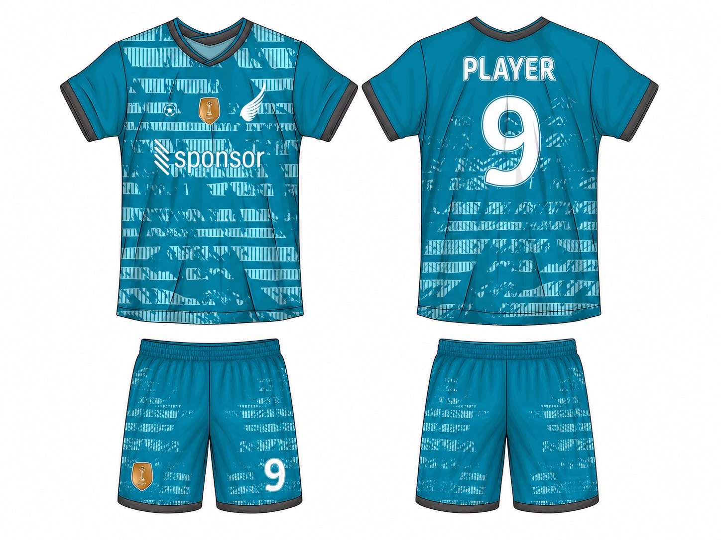 足球球衣设计 3 style 042 football jersey and shorts set