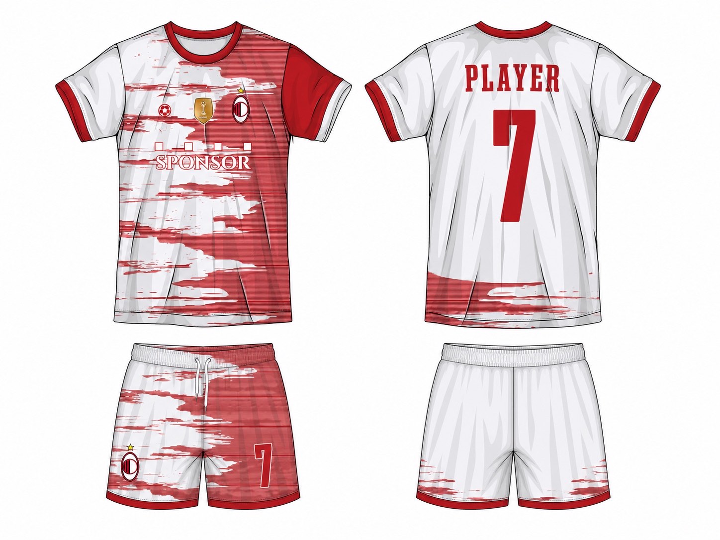 足球球衣设计 3 style 045 football jersey and shorts set