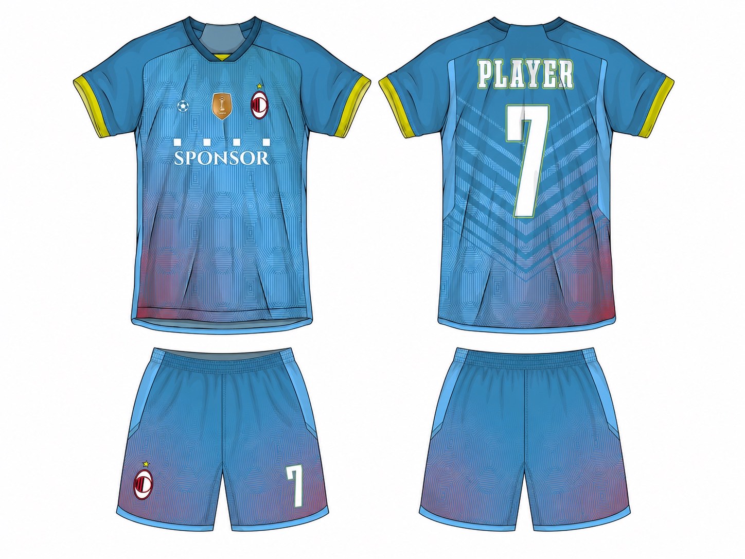 足球球衣设计 3 style 047 football jersey and shorts set