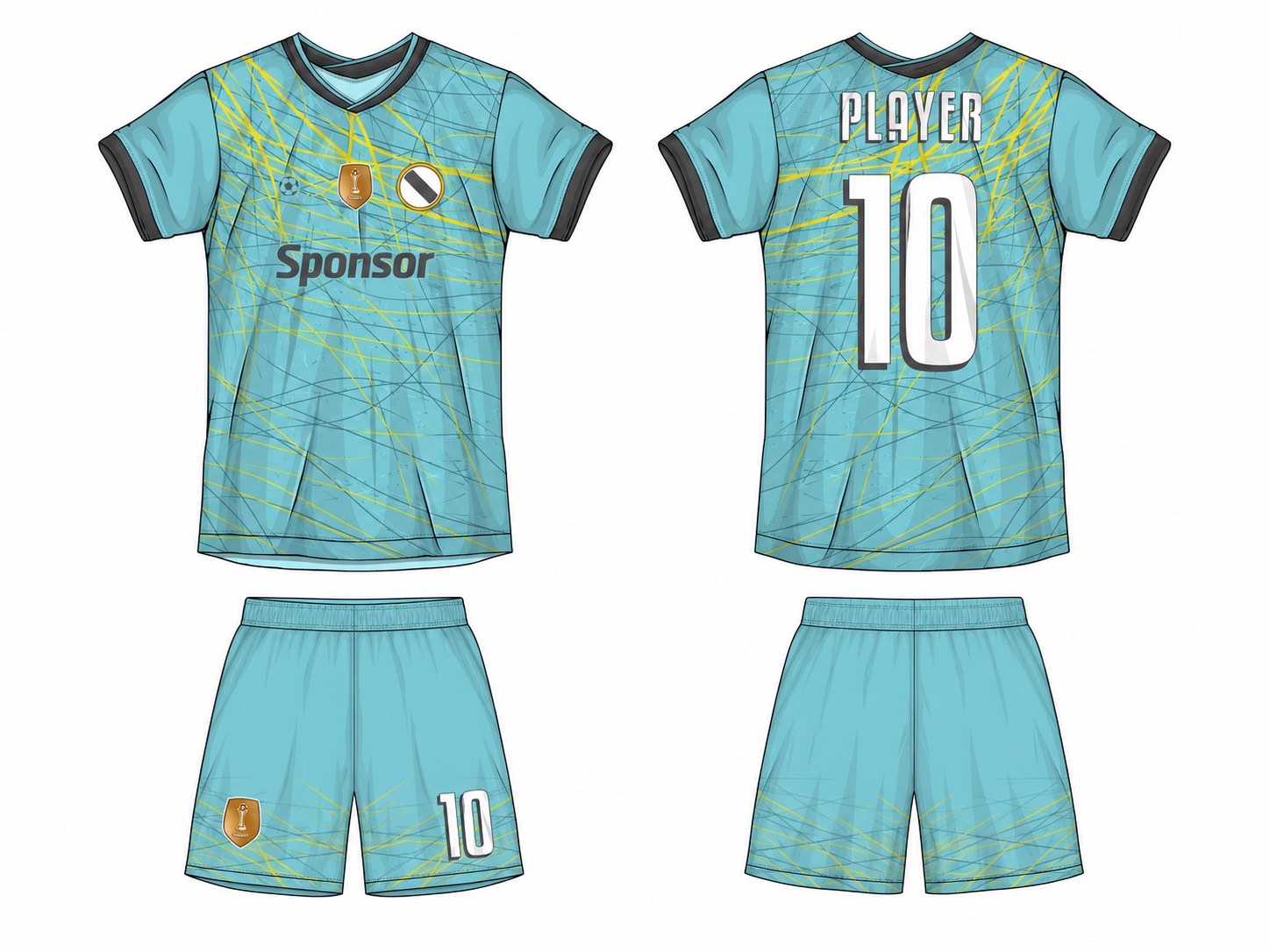 足球球衣设计 3 style 051 football jersey and shorts set