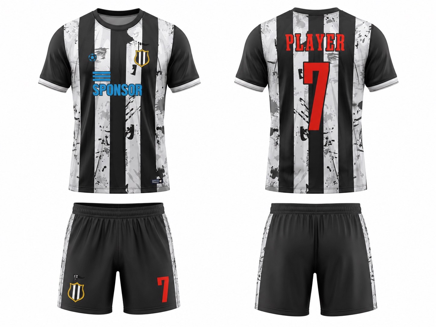 足球球衣设计 3 style 067 football jersey and shorts set