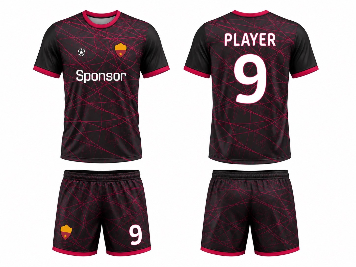 足球球衣设计 3 style 071 football jersey and shorts set