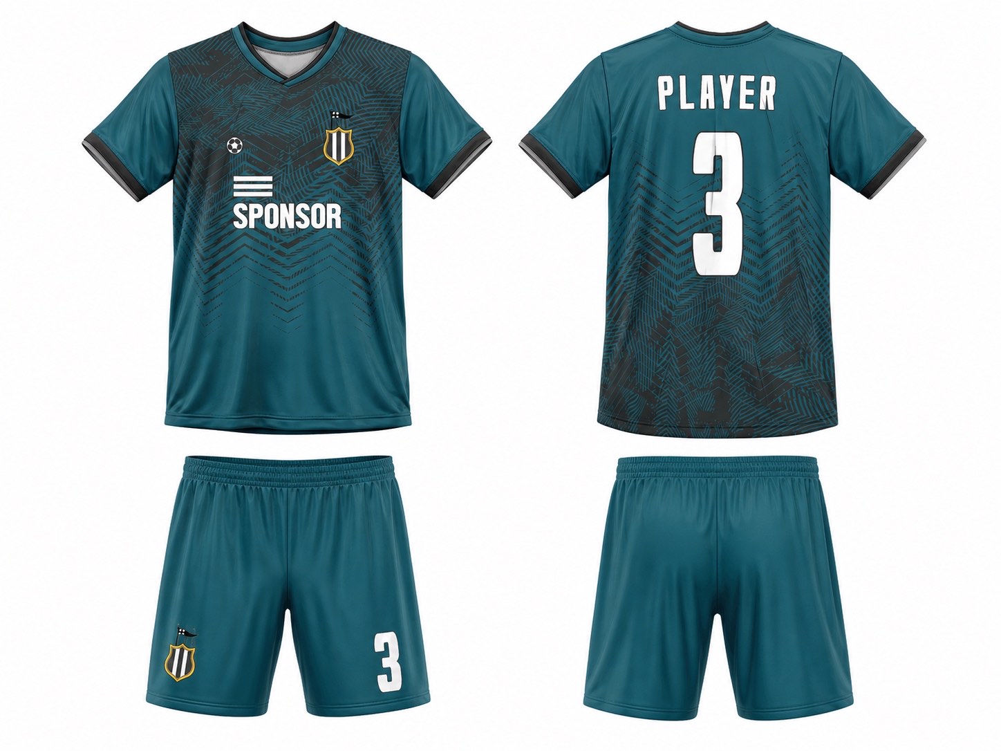 足球球衣设计 3 style 076 football jersey and shorts set