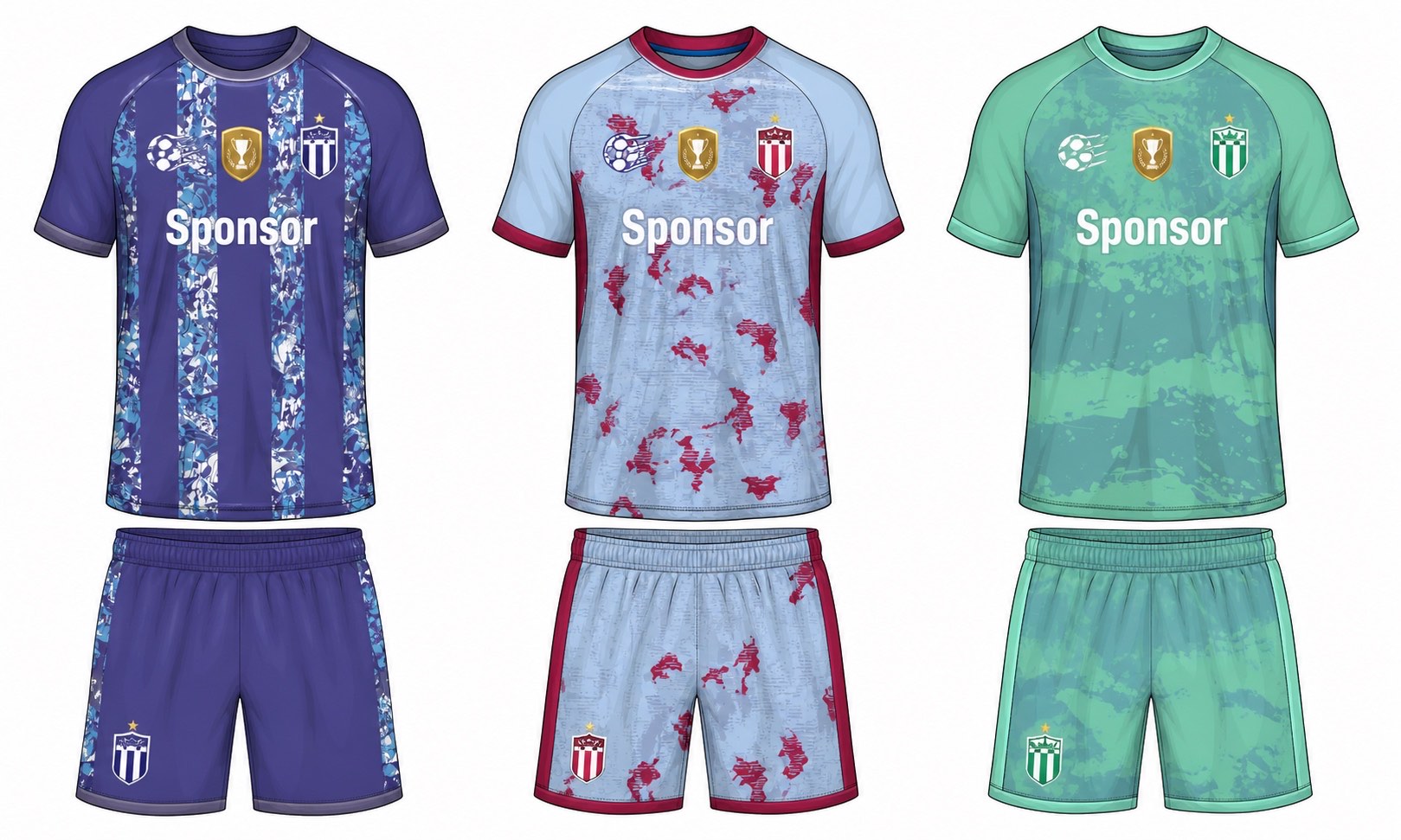 足球球衣设计 4 style 007 football jersey and shorts set
