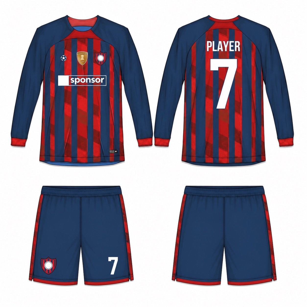 2515 长袖足球服 style 002 football jersey and shorts set