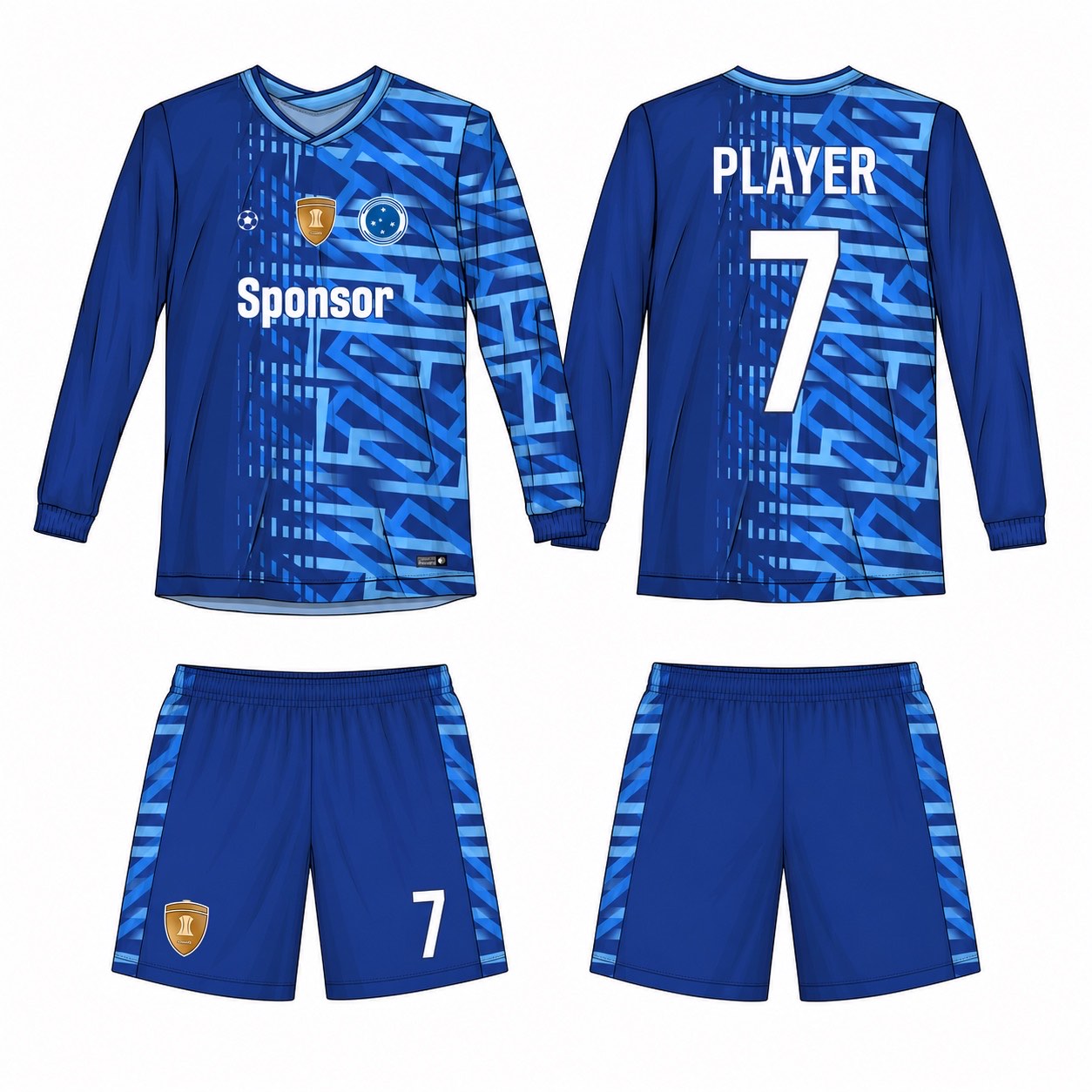 2515 长袖足球服 style 006 football jersey and shorts set