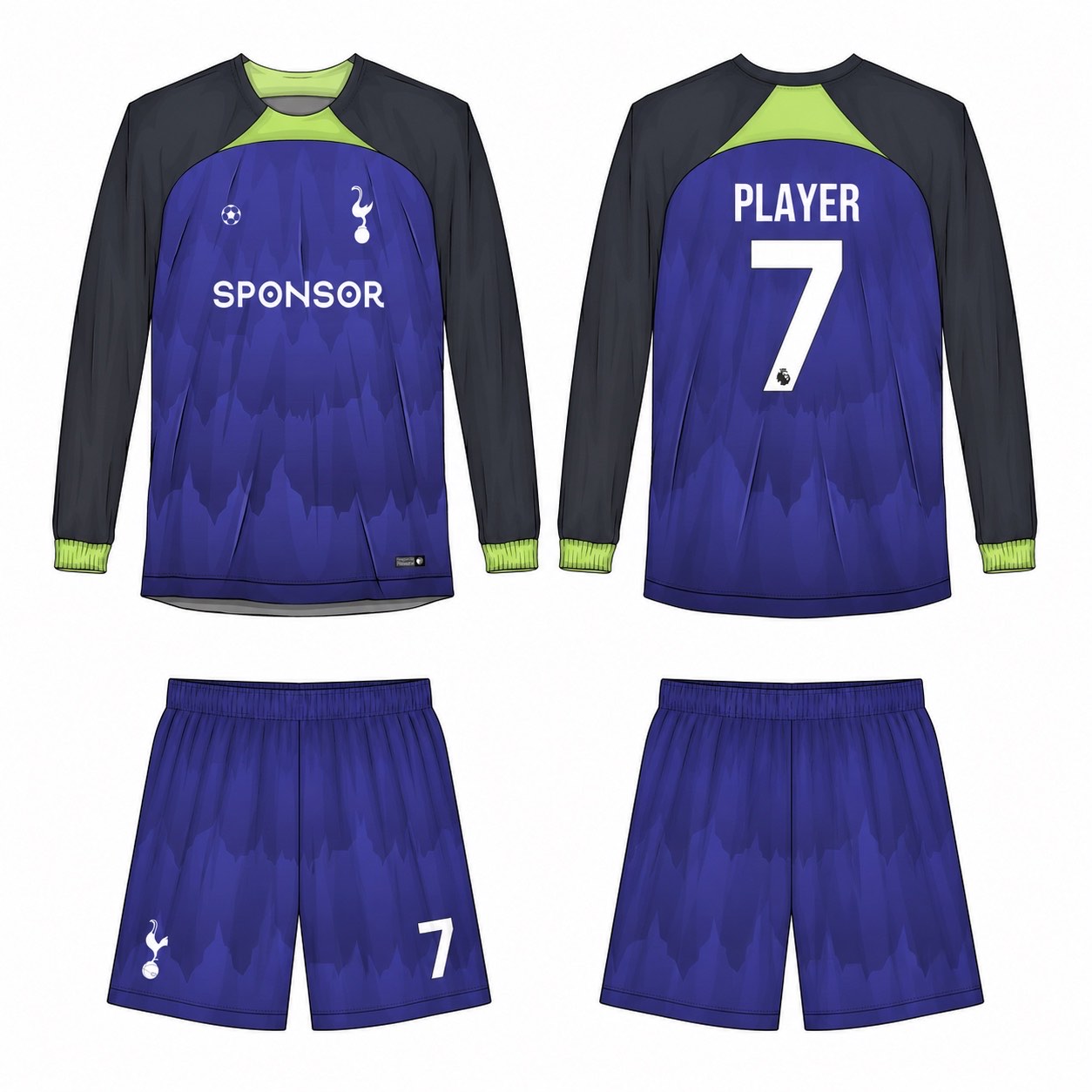 2515 长袖足球服 style 008 football jersey and shorts set