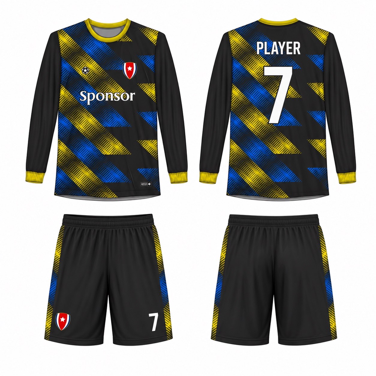 2515 长袖足球服 style 011 football jersey and shorts set