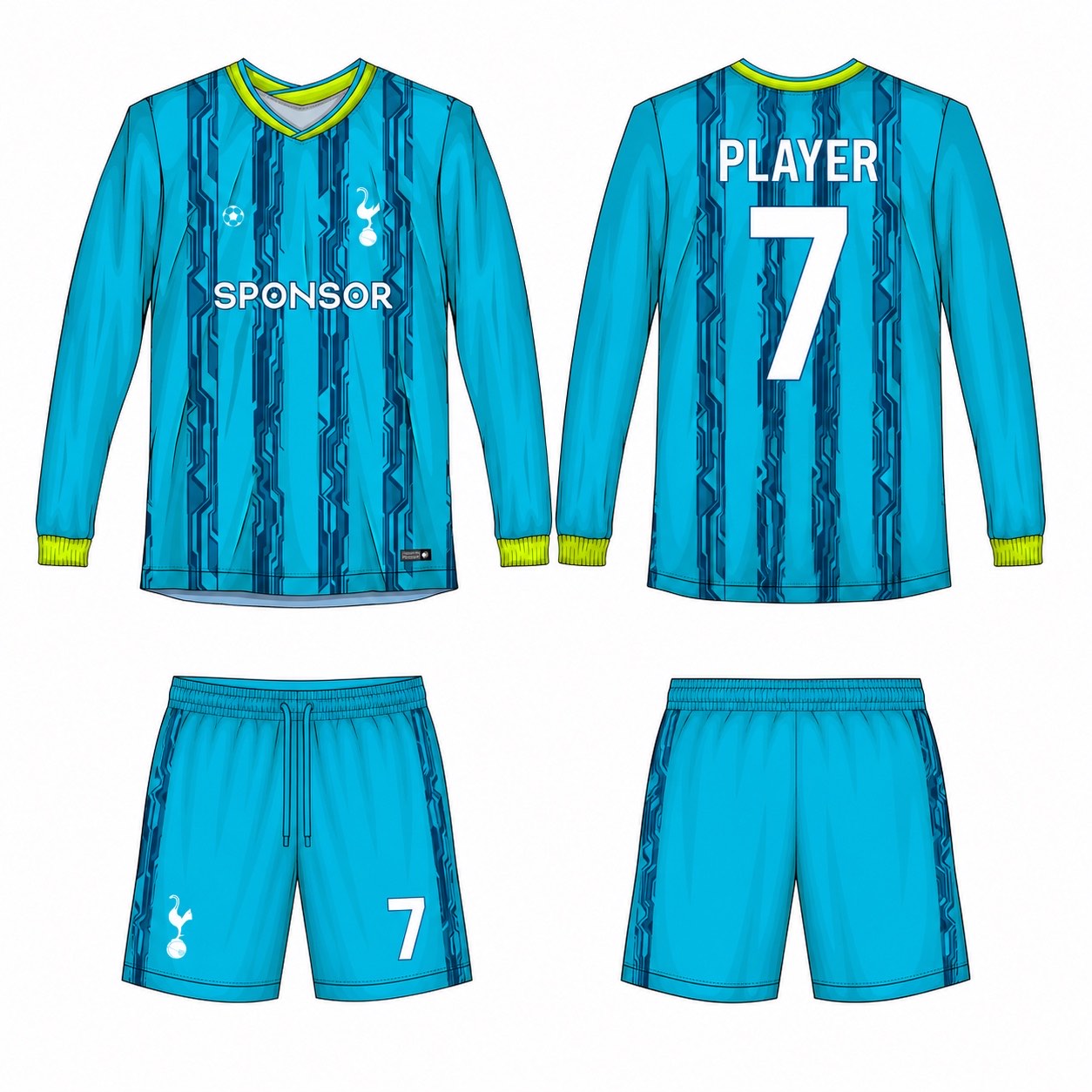 2515 长袖足球服 style 018 football jersey and shorts set
