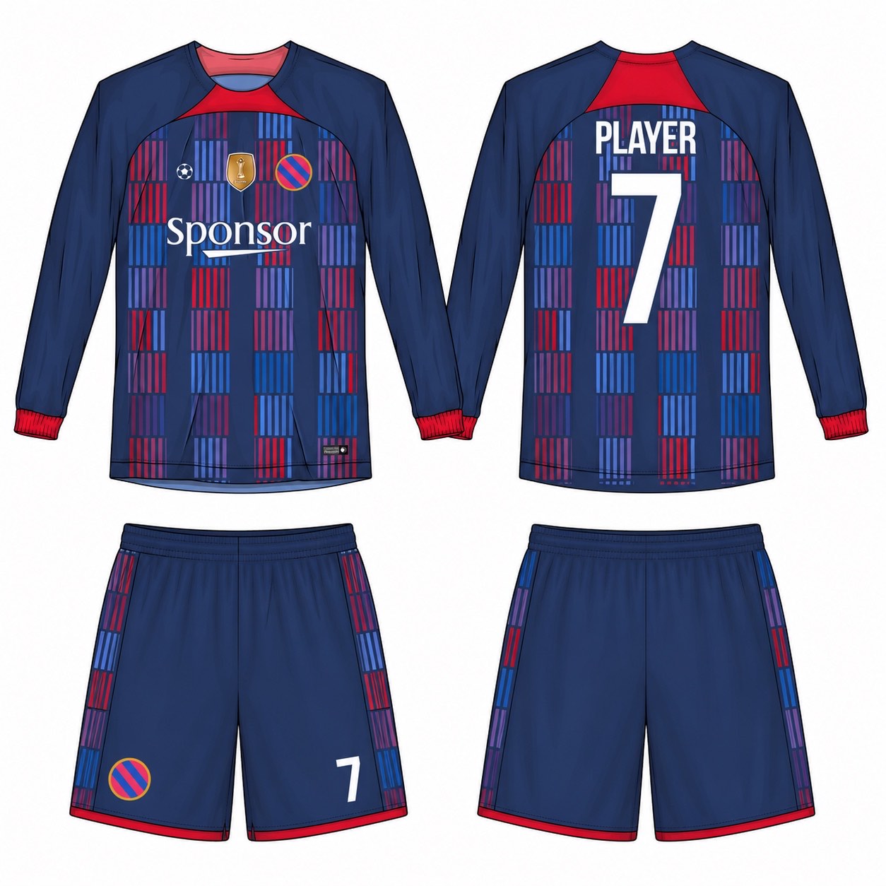 2515 长袖足球服 style 021 football jersey and shorts set