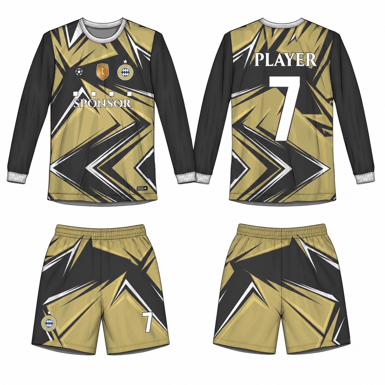 2515 长袖足球服 style 030 football jersey and shorts set