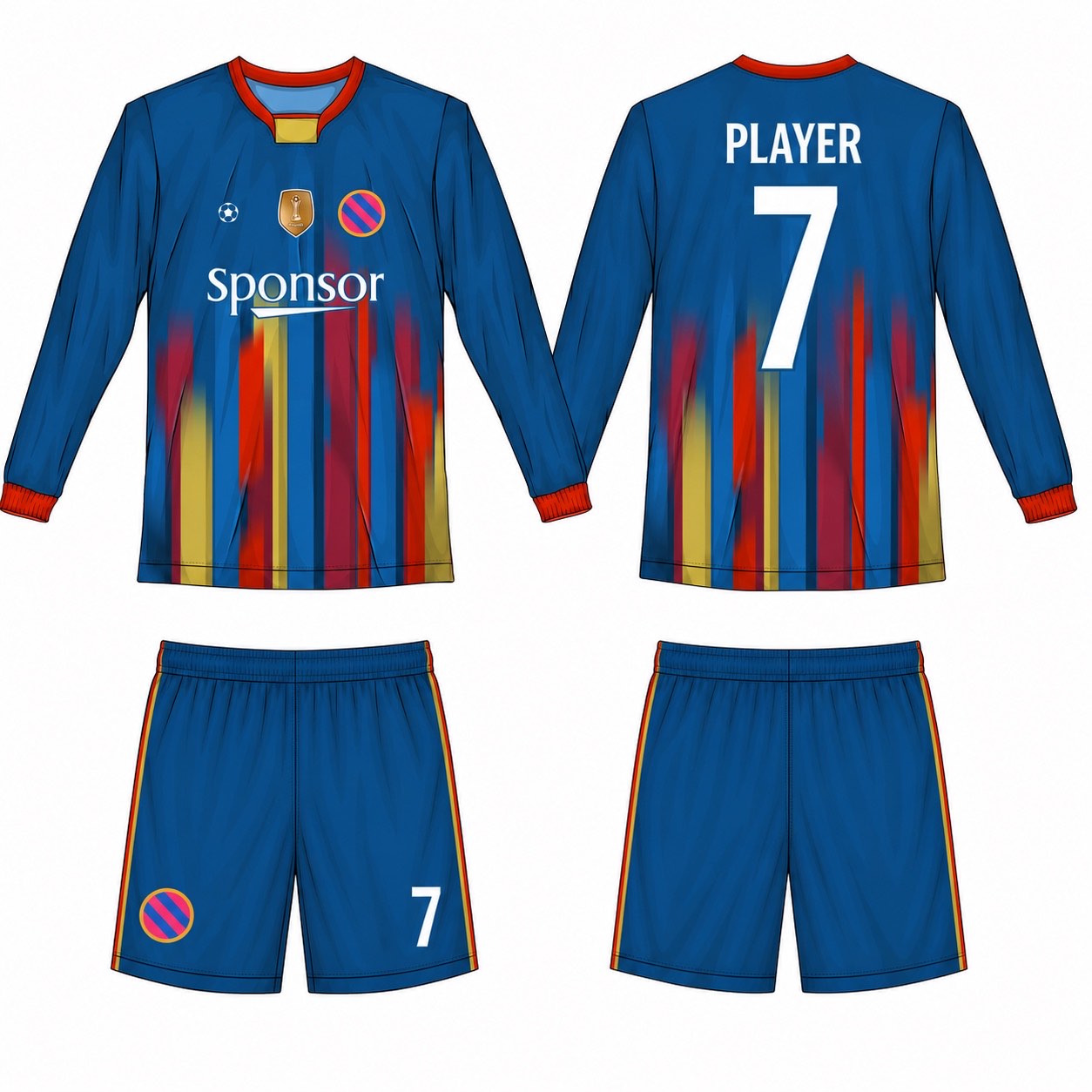 2515 长袖足球服 style 033 football jersey and shorts set