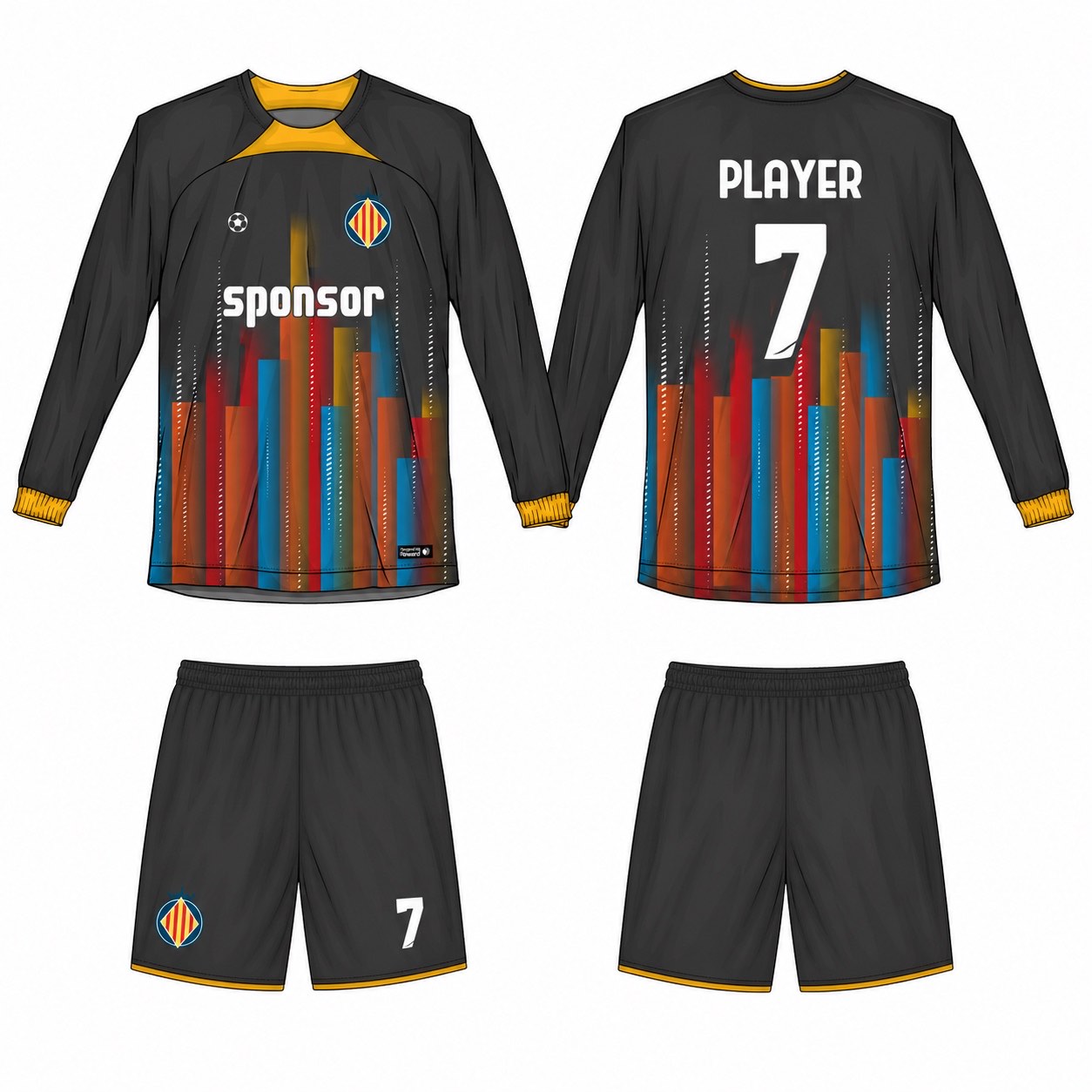 2515 长袖足球服 style 034 football jersey and shorts set