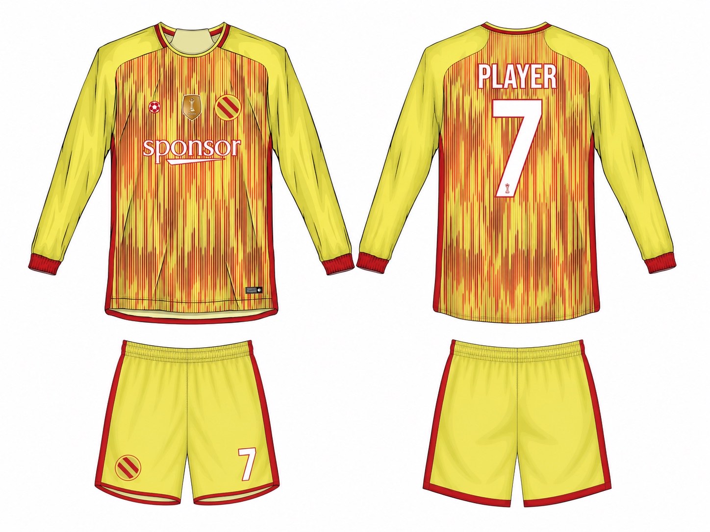 2515 长袖足球服 style 039 football jersey and shorts set