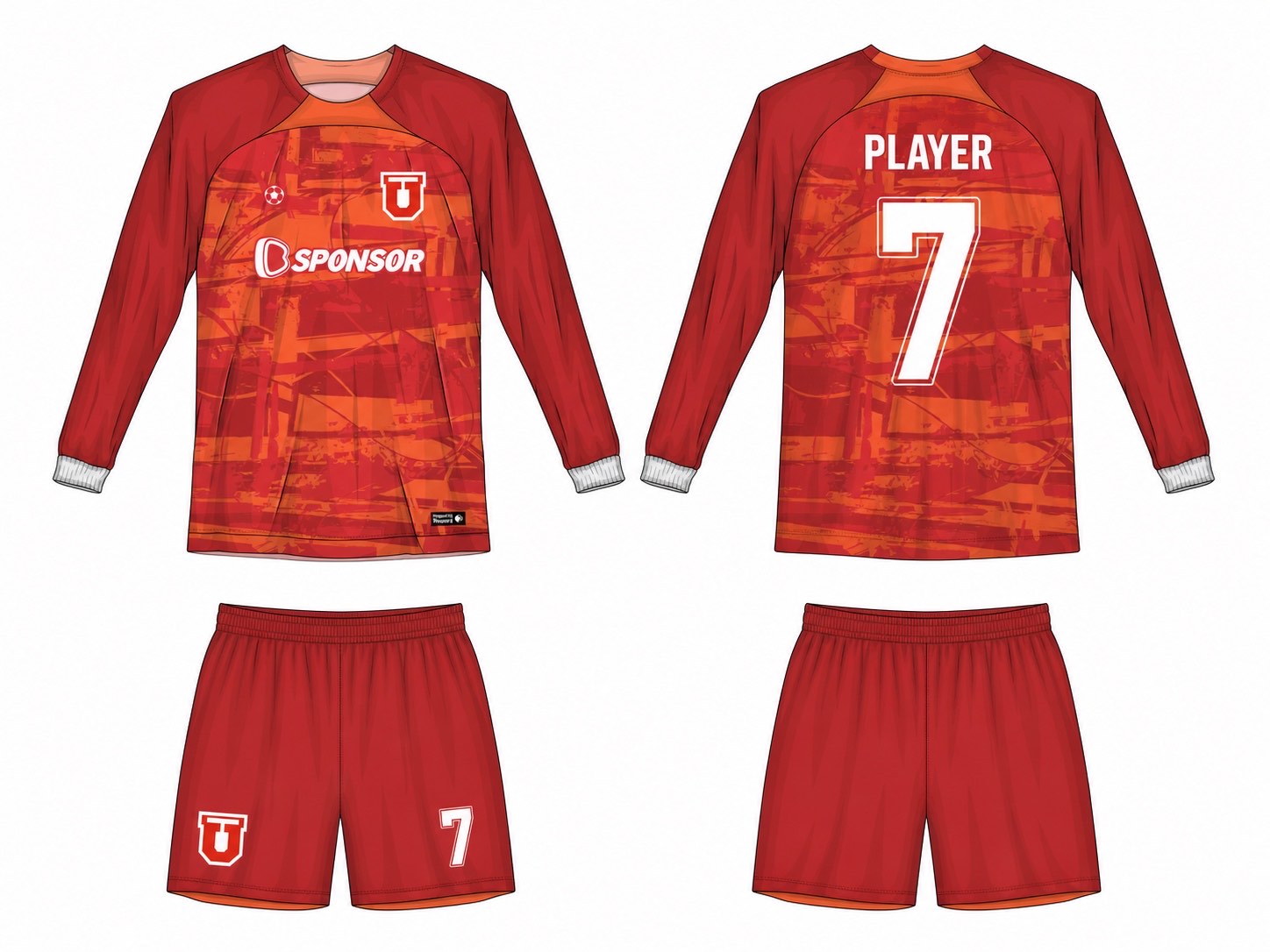 2515 长袖足球服 style 041 football jersey and shorts set