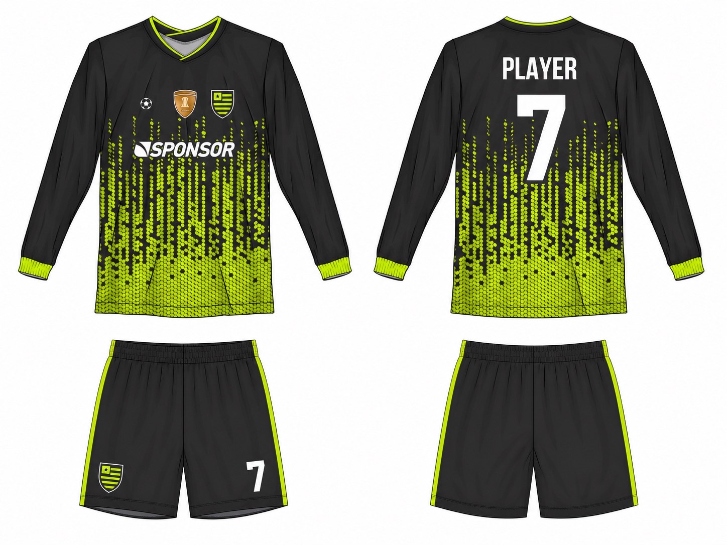 2515 长袖足球服 style 049 football jersey and shorts set
