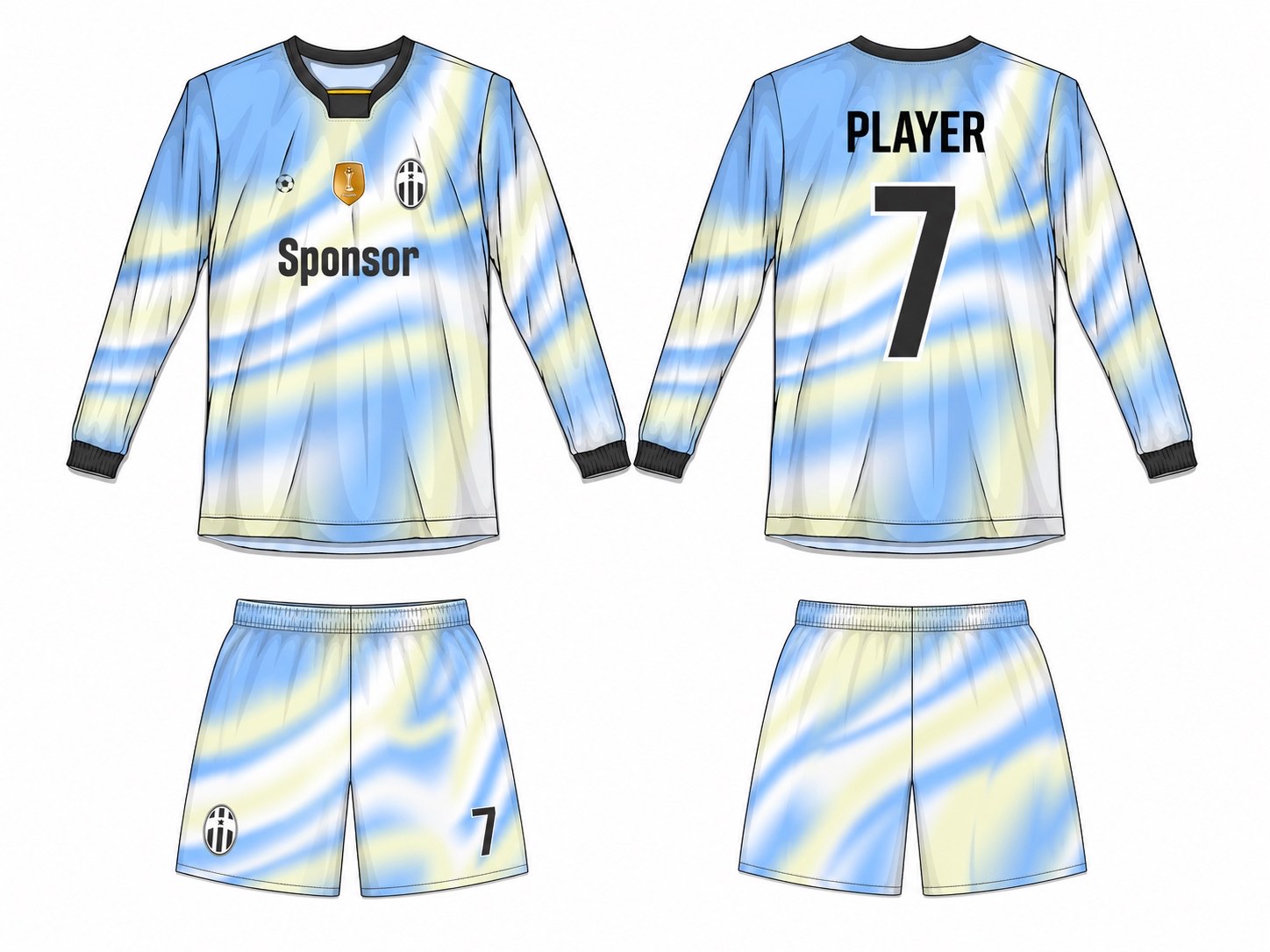 2515 长袖足球服 style 055 football jersey and shorts set