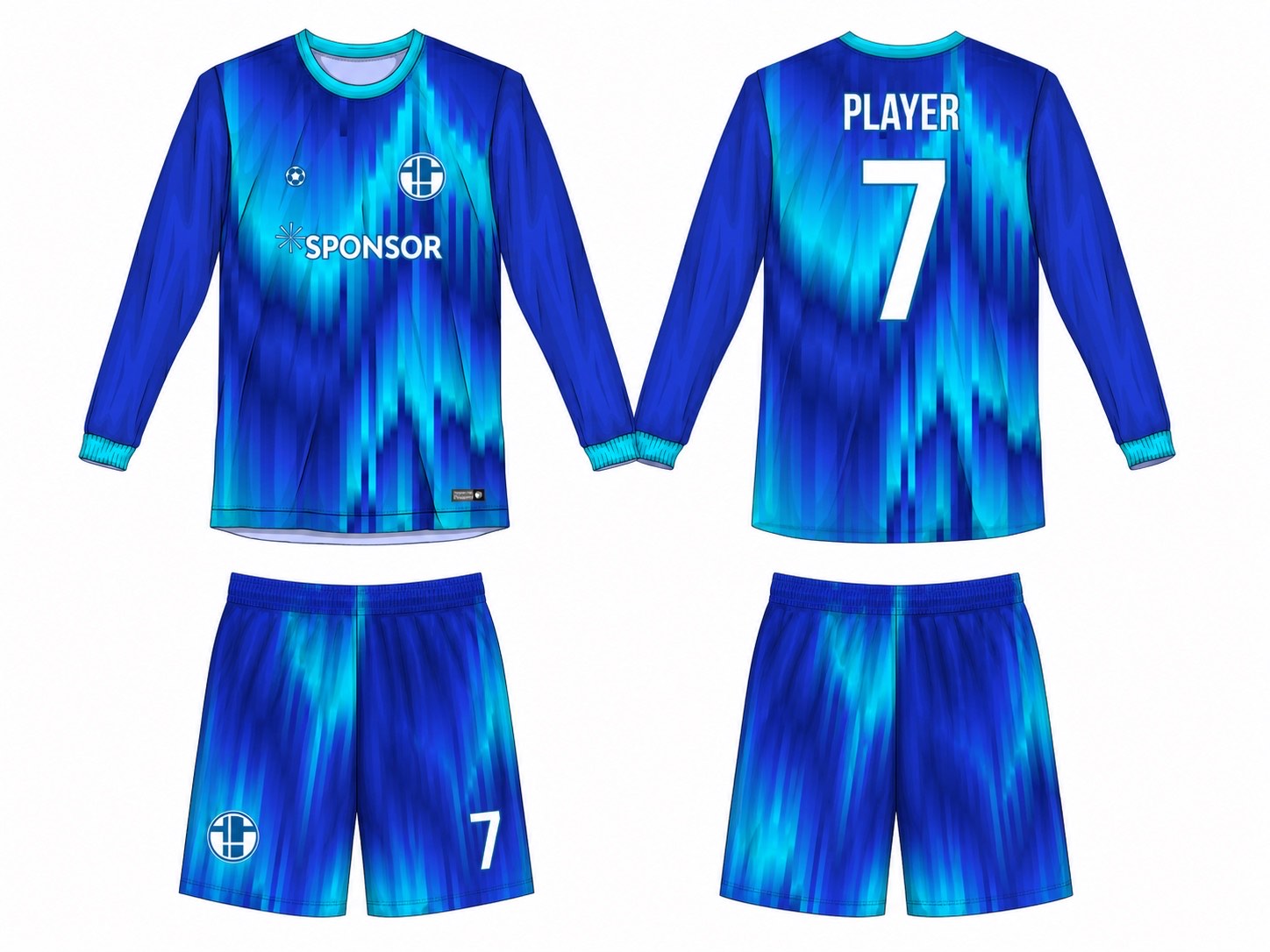 2515 长袖足球服 style 057 football jersey and shorts set