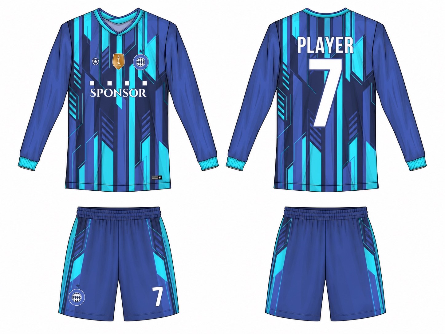 2515 长袖足球服 style 060 football jersey and shorts set