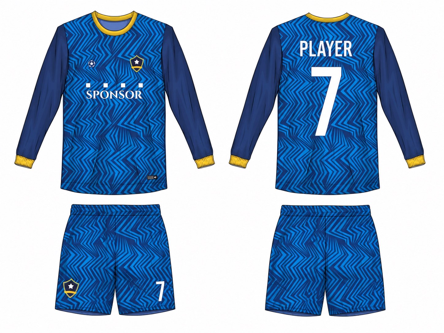 2515 长袖足球服 style 061 football jersey and shorts set