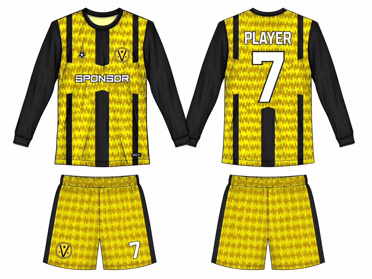 2515 长袖足球服 style 066 football jersey and shorts set